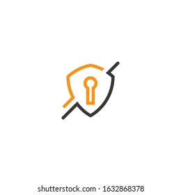 Shield symbol logo template vector flat design