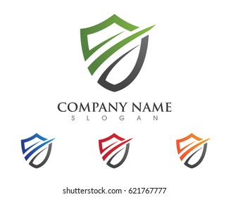 Shield symbol logo template vector illustration