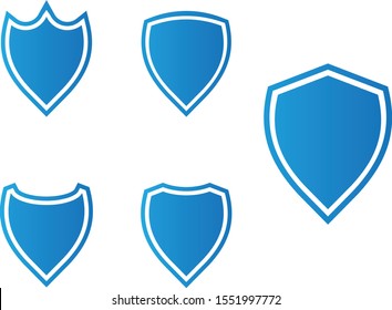 Shield symbol with outline set