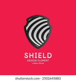 Escudo, símbolo de protección y fiabilidad. Ilustración vectorial. Elemento gráfico para el diseño. Imagen aislada del escudo.