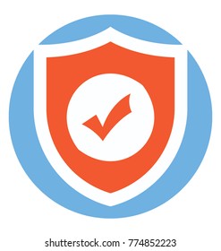 
A shield, symbol or protection and security, Flat icon
