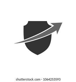 Shield Symbol. Security  Icon. Arrow Logo. VEctor Eps 10.