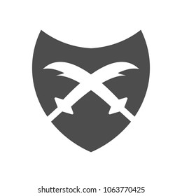 Shield Symbol. Security Logo. Sword Icon. Vector eps 10.