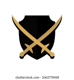 Shield Symbol. Security Logo. Sword Icon. Vector eps 10.