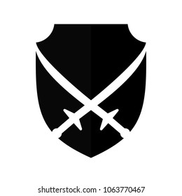 Shield Symbol. Security Logo. Sword Icon. Vector eps 10.