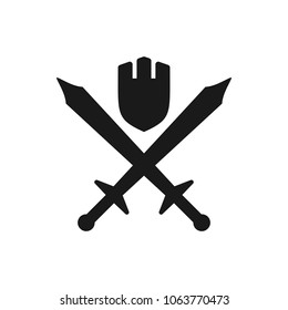 Shield Symbol Security Logo Sword Icon Stock Vector (Royalty Free ...