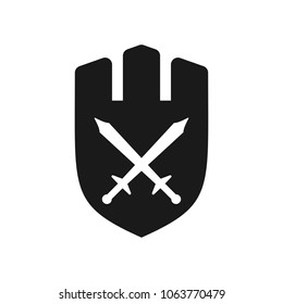 Shield Symbol. Security Logo. Sword Icon. Vector eps 10.