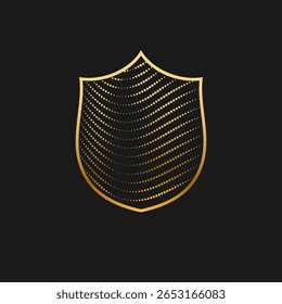 Shield, a symbol of security and reliability. Minimalistic vector illustration on dark background