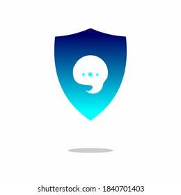 Shield talk logo vector,Safe Talk Logo template designs, vector illustration stock illustration