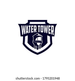 Shield Tank Water Tower Landmark Logo Template Vector