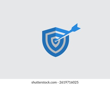 Shield Target Arrow Red Logo logo design vector illustration