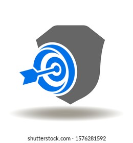 Shield target business accurate security web icon. Safety Protection Success Logo.
