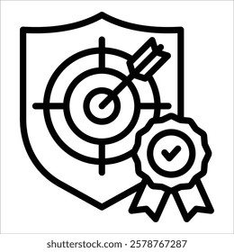 Shield Target Icon Element For Design