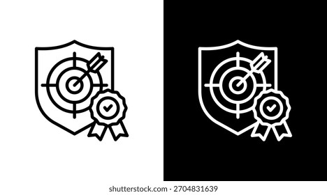 Objetivo de escudo con diseño de conjunto de iconos