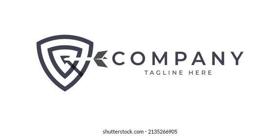 Shield Target Logo, dart and shield combination, usable for security, insurance and company logos, vector illustration