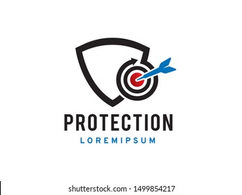 Shield and Target logo symbol or icon template