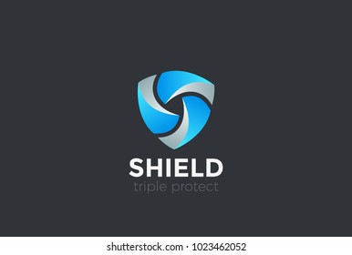 Shield Teamwork Protect Defense Logo Design Vector Template.