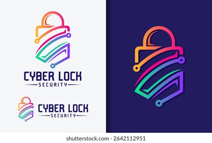 Shield and tech elements combined in digital security logo, symbolizing strong data protection and advanced defense systems.