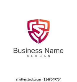 shield tech letter s logo