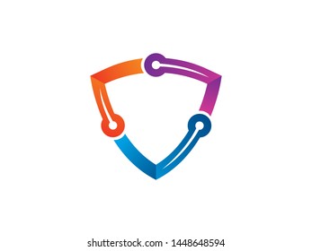 Shield Tech Logo Template Design Vector, Emblem, Design Concept, Creative Symbol, Icon