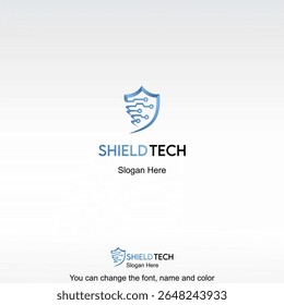 Shield Tech Logo Template Design Vector