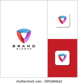 Tecnología de escudo Internet símbolo de diseño logotipo vectorial