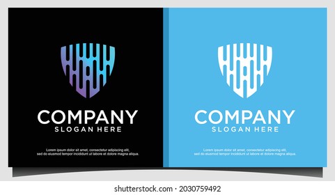 shield technology logo design template