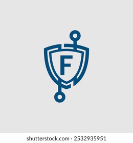 Shield Technology Logo And Letter F