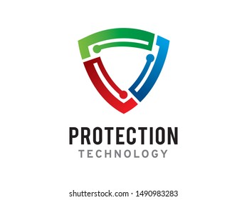 Shield technology logo symbol or icon template