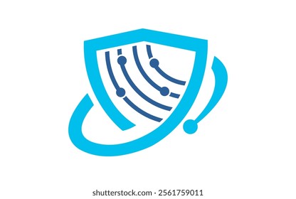 Shield Technology Logo Template Design Vector, Emblem, Design Concept, Creative Symbol, Icon