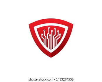 Shield Technology Logo Template, Icon, Symbol
