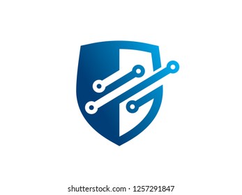 Shield Technology Logo Template, Symbol, Icon