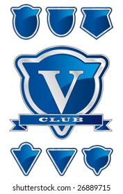 Shield Template design element collection. In the vector file: each element is positioned on a different layer. Easy to edit.