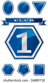 Shield Template design element collection. In the vector file: each element is positioned on a different layer. Easy to edit.