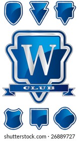 Shield Template design element collection. In the vector file: each element is positioned on a different layer. Easy to edit.