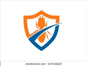 shield and termite logos, very suitable for pest exterminators