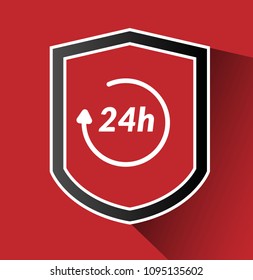 shield with the text 24H