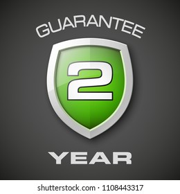 Shield with a text guarantee four year icon. Warranty 4 year Label obligations. Safeguard shield sign. Protect promise reliability badge. Security guaranteed shield illustration