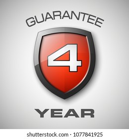 Shield with a text guarantee two year icon. Warranty 2 year Label obligations. Safeguard shield sign. Protect promise reliability badge. Security guaranteed shield illustration