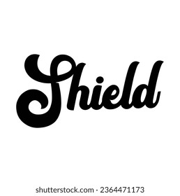 shield text on white background.