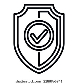 Shield threat icon outline vector. Hacker error. Computer security