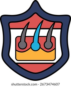 Un escudo con tres cabellos. El escudo es blanco y negro. El escudo es un símbolo de protección