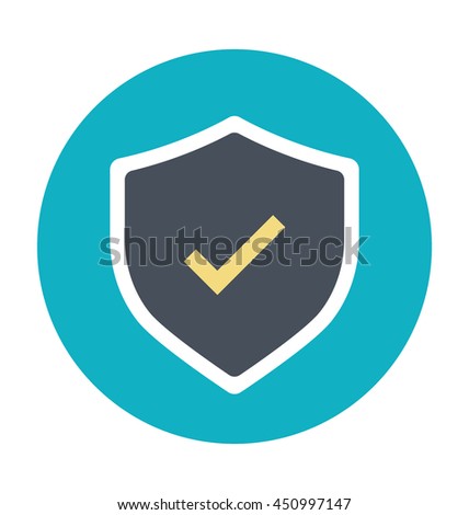 Shield Tick Colored Line Icon