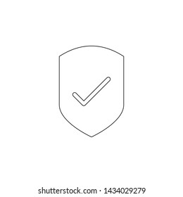 shield with a tick icon. Element of web for mobile concept and web apps icon. Outline, thin line icon for website design and development, app development