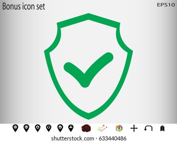 shield tick icon, vector illustration eps10
