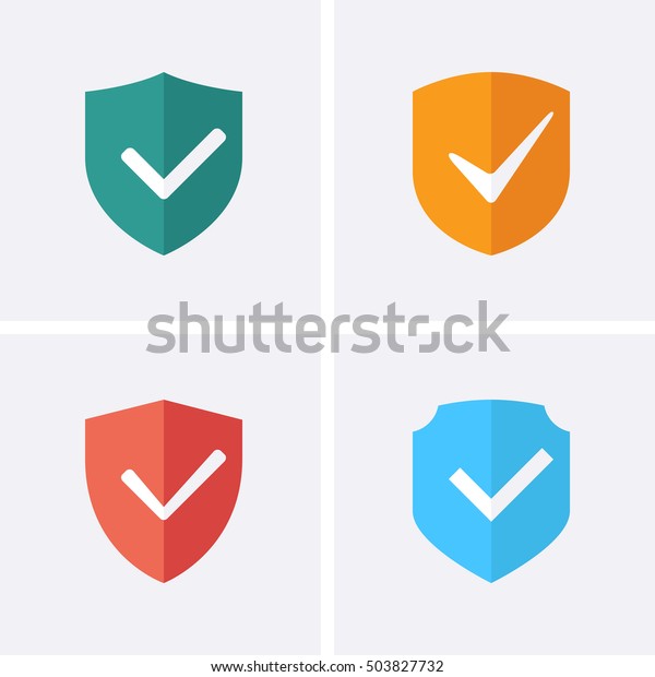 Shield Tick Icons Check Mark Warranty Stock Vector (Royalty Free) 503827732