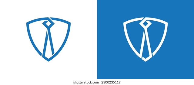 Símbolo del símbolo del símbolo del concepto del logotipo de marca Escudo Elemento de diseño. Servicios de seguridad, Protección, Marketing, Negocios, Finanzas, Logotipo de Seguridad Laboral. Plantilla de ilustración de vector