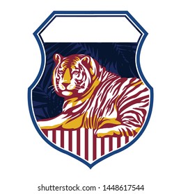 shield and tiger illustration for company logo 