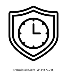 shield time icon in outline style