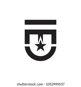 Shield with TM letter logo design vector